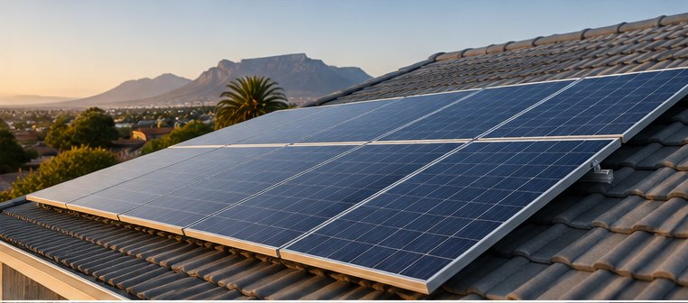 Illustrative AI image of rooftop solar panels